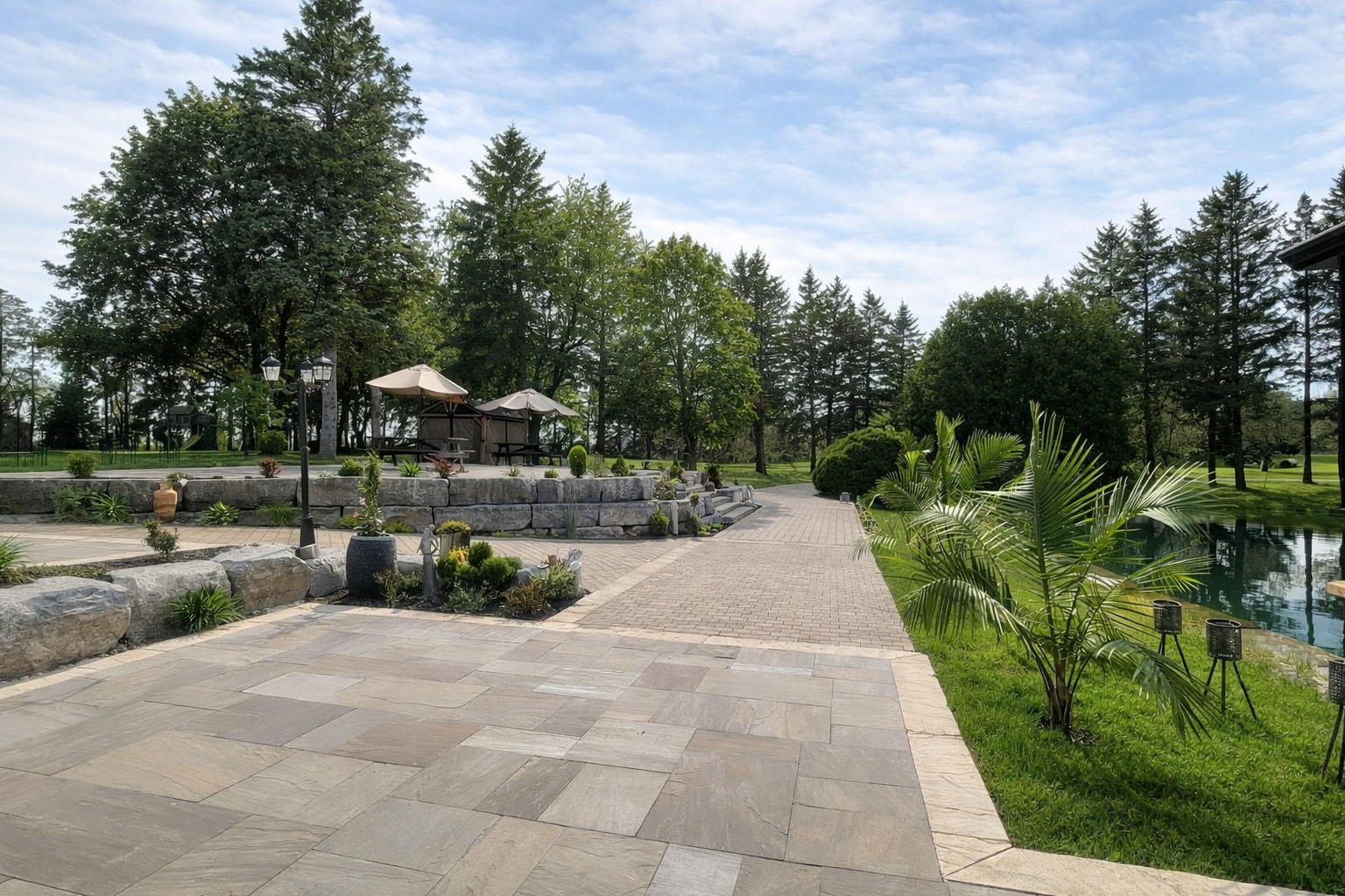 Municipal hardscape and site development project in Caledon East by Ontario civil contractor